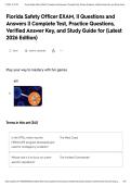 Florida Safety Officer EXAM&comma; &vert;&vert; Questions and Answers &vert;&vert; Complete Test&comma; Practice Questions&comma; Verified Answer Key&comma; and Study Guide for &lpar;Latest 2026 Edition&rpar;&NewLine;&NewLine;
