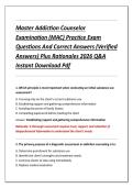 Master Addiction Counselor &NewLine;Examination &lpar;MAC&rpar; Practice Exam &NewLine;Questions And Correct Answers &lpar;Verified &NewLine;Answers&rpar; Plus Rationales 2026 Q&A &NewLine;Instant Download Pdf 