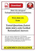 WGU D027 OA Exam &lpar;PDF&rpar; &vert; Advanced Pathopharmacological Foundations 2026&sol;2027