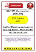 WGU D027 OA Pharmacology &lpar;PDF&rpar; &vert; Verified Questions & Answers 2026&sol;2027