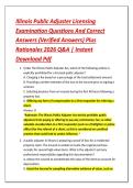 Illinois Public Adjuster Licensing &NewLine;Examination Questions And Correct &NewLine;Answers &lpar;Verified Answers&rpar; Plus &NewLine;Rationales 2026 Q&A &vert; Instant &NewLine;Download Pdf 