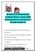WI State Law Enforcement Academy Phase 1 Exam &vert; 100&plus; Exam Questions & Verified Answers &vert; Constitutional Law&comma; Court System&comma; Community Policing&comma; Terry Stops&comma; Use of Force & Criminal Procedure &vert; Wisconsin Law Enforcement Standards Board &lpar;LESB&rpar;