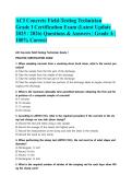 ACI Concrete Field-Testing Technician Grade I Certification Exam &lpar;Latest Update 2025 &sol; 2026&rpar; Questions & Answers &vert; Grade A &vert; 100&percnt; Correct&NewLine;
