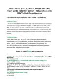 NICET LEVEL 1 - ELECTRICAL POWER TESTING  Study Guide - 2026&sol;2027 Edition &ndash; 150 Questions with 100&percnt; Verified Correct Answers 
