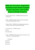 CEPA&colon; Key Provisions&comma; Regulations&comma; &NewLine;and Enforcement Details Complete &NewLine;Practice Questions with Verified &NewLine;Answers Already Graded A&plus;