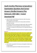 South Carolina Pharmacy Jurisprudence &NewLine;Examination Questions And Correct &NewLine;Answers &lpar;Verified Answers&rpar; Plus &NewLine;Rationales 2026 Q&A &vert; Instant &NewLine;Download Pdf