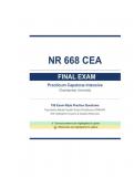 NR 668 CEA Final Exam &lpar;2026&rpar; Chamberlain Practicum Actual 150&plus; Questions and Accurate Answers &lpar;100&percnt; Verified&rpar; &vert; Already Rated A&plus; &lpar;PDF&rpar; &vert; MOST RECENT 2026