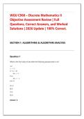 WGU C960 &ndash; Discrete Mathematics II&NewLine;Objective Assessment Review &vert; Full &NewLine;Questions&comma; Correct Answers&comma; and Worked &NewLine;Solutions &vert; 2026 Update &vert; 100&percnt; Correct&period;