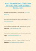 NU 170 MATERNAL CHILD EXAM 1 &lpar;Latest 2026 - 2027&rpar; 100- Correct Questions & Answers - Galen