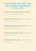 NU 170 MATERNAL CHILD EXAM 2 &lpar;Latest 2026 - 2027&rpar; 100- Correct Questions & Answers - Galen
