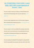 NU 170 MATERNAL CHILD EXAM 3 &lpar;Latest 2026 2027&rpar; 100- Correct Questions & Answers - Galen&period;