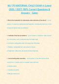 NU 170 MATERNAL CHILD EXAM 4 &lpar;Latest 2026 2027&rpar; 100- Correct Questions & Answers - Galen&period;