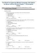 Test Bank For Exploring Medical Language 10th Edition &NewLine;by Myrna LAFleur Brooks Chapter 1-16&vert;&vert;Complete &NewLine;Guide&period;