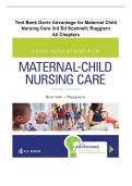 TEST BANK FOR Davis Advantage for Maternal-Child Nursing Care Third Edition by Meredith J Scannell&comma; Kristine Ruggiero ISBN&colon;978-1719640985 COMPLETE GUIDE ALL CHAPTERS COVERED 100&percnt; VERIFIED A&plus; GRADE ASSURED&excl;&excl;&excl;&excl;&excl; NEW LATEST UPDATE&excl;&excl;&excl;&excl;&excl;