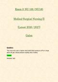 Exam 3&colon; NU 185 &sol; NU185 &lpar;Latest 2026 &sol; 2027&rpar; Medical-Surgical Nursing II &vert; 100&percnt; Correct Questions & Answers - Galen 