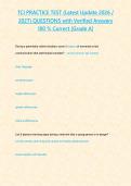 TCI PRACTICE TEST &lpar;Latest Update 2026 2027&rpar; QUESTIONS with Verified Answers 100 - Correct -Grade A