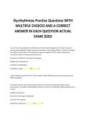 Dysrhythmias Practice Questions WITH &NewLine;MULTIPLE CHOICES AND A CORRECT &NewLine;ANSWER IN EACH QUESTION ACTUAL &NewLine;EXAM 2026&excl;
