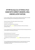 ATI RN Nursing Care of Children Final &NewLine;EXAM WITH CORRECT ANSWERS&comma; WELL &NewLine;VERIFIED LATEST EDITION&period;