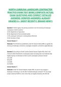 NORTH CAROLINA LANDSCAPE CONTRACTOR PRACTICE EXAM TEST BANK&vert; COMPLETE ACTUAL EXAM QUESTIONS AND CORRECT DETAILED ANSWERS &lpar;VERIFIED ANSWERS&rpar; ALREADY GRADED A&plus; &lpar;MOST RECENT&excl;&excl;&rpar; &lpar;BRAND NEW&excl;&excl;&rpar;