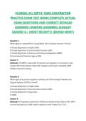 FLORIDA &lpar;FL&rpar; SEPTIC TANK CONTRACTOR PRACTICE EXAM TEST BANK&vert; COMPLETE ACTUAL EXAM QUESTIONS AND CORRECT DETAILED ANSWERS &lpar;VERIFIED ANSWERS&rpar; ALREADY GRADED A&plus; &lpar;MOST RECENT&excl;&excl;&rpar; &lpar;BRAND NEW&excl;&excl;&rpar;