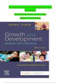 Test Bank for Growth and Development Across the Lifespan&comma; 3rd Edition by Gloria Leifer & Eve Fleck &vert; Complete Chapters 1&ndash;16 &vert; Verified Answers