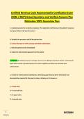 Certified Revenue Cycle Representative Certification Exam &lpar;2026 &sol; 2027&rpar; Actual Questions and Verified Answers Plus Rationales 100&percnt; Guarantee Pass