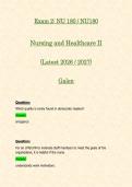 Exam 1 & 2&colon; NU 180 &sol; NU180 Nursing and Healthcare II &lpar;Latest 2026 &sol; 2027 Updates BUNDLE PACKAGE WITH COMPLETE SOLUTIONS&rpar; &vert; 100&percnt; Correct &vert; Grade A - Galen