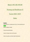 Exam 1&comma; 2 & 3&colon; NU 180 &sol; NU180 Nursing and Healthcare II &lpar;Latest 2026 &sol; 2027 Updates BUNDLE PACKAGE WITH COMPLETE SOLUTIONS&rpar; &vert; 100&percnt; Correct &vert; Grade A - Galen