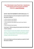 Class A Water Operator License Practice Exam &ndash;Comprehensive&NewLine;Practice Questions with Correct Answers and Detailed&NewLine;Explanations &vert; Instant Pdf Download