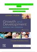 Test Bank for Growth and Development Across the Lifespan&comma; 3rd Edition by Gloria Leifer & Eve Fleck &vert; Complete Chapters 1&ndash;16 &vert; Verified Answers