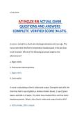 ATI NCLEX RN &ndash; ATI NCLEX RN &ndash; Complete Verified Exam Questions and Answers &lpar;Score 94&period;67&percnt;&rpar; &vert; Practice Questions with Answers