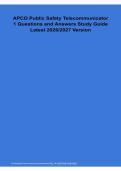 APCO Public Safety Telecommunicator 1 Questions and Answers Study Guide Latest Version 2026&sol;2027