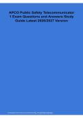 APCO Public Safety Telecommunicator 1 Exam Questions and Answers Study Guide Latest Version 2026&sol;2027