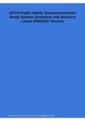 APCO Public Safety Telecommunicator Study System Questions and Answers Study Guide Latest Version 2026&sol;2027