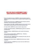 NSG 3160 HEALTH ASSESSMENT EXAM 1 QUESTIONS WITH CORRECT ANSWERS