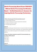 Sterile Processing Board Exam 2026&sol;2027 &NewLine;&ndash; Official Sterile Processing Certification &NewLine;Board &ndash; Verified Questions & Answers for &NewLine;Aspiring Sterile Processing Technicians