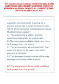 PCT practice Exam ACTUAL COMPLETE REAL EXAM &NewLine;QUESTIONS AND CORRECT ANSWERS &lpar;VERIFIED &NewLine;ANSWERS&rpar; ALREADY GRADED A&plus; &sol;NEWEST EXAM &sol; &NewLine;JUST RELEASED&excl;&excl; 2026-2027