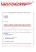 Nursing 101 Fundamentals of Nursing Practice Exam 1&comma; Part 1 &NewLine;ACTUAL COMPLETE REAL EXAM QUESTIONS AND CORRECT &NewLine;ANSWERS &lpar;VERIFIED ANSWERS&rpar; ALREADY GRADED A&plus; &NewLine;&sol;NEWEST EXAM &sol; JUST RELEASED&excl;&excl; 2026-2027 
