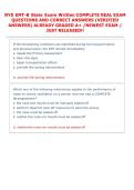 NYS EMT-B State Exam Written COMPLETE REAL EXAM &NewLine;QUESTIONS AND CORRECT ANSWERS &lpar;VERIFIED &NewLine;ANSWERS&rpar; ALREADY GRADED A&plus; &sol;NEWEST EXAM &sol; &NewLine;JUST RELEASED&excl;&excl; 