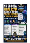 NR 668 CEA Final Exam Study Guide 2026-2027 &vert; Clinical Evaluation Assessment &vert; Chamberlain University Practicum &lpar;Premium Edition&rpar;