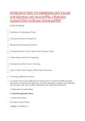 INTRODUCTION TO CRIMINOLOGY EXAM &NewLine;with Questions and Answers&sol;Plus a Rationale Updated 2026 A&plus;&sol;Instant Download PDF &NewLine;