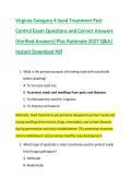 Virginia Category 4 Seed Treatment Pest &NewLine;&NewLine;Control Exam Questions and Correct Answers &NewLine;&NewLine;&lpar;Verified Answers&rpar; Plus Rationale 2027 Q&A&vert; &NewLine;&NewLine;Instant Download Pdf 