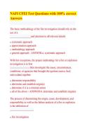 NAFI CFEI Test Questions with 100&percnt; correct &NewLine;Answers