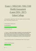 Exam 1&colon; NSG 3160 Health Assessment &lpar;Latest 2026&sol;2027&rpar; &vert; Practice Questions&comma; Accurate Answers & Detailed Rationales &vert; Galen College