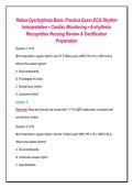 Relias Dysrhythmia Basic Practice Exam ECG Rhythm&NewLine;Interpretation &bull; Cardiac Monitoring &bull; Arrhythmia&NewLine;Recognition Nursing Review & Certification&NewLine;Preparation