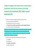 Virginia Category 2A Forest Pest Control Exam &NewLine;Questions and Correct Answers &lpar;Verified &NewLine;Answers&rpar; Plus Rationale 2027 Q&A&vert; Instant &NewLine;Download Pdf 