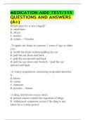 Medication Aide Practice Exam &vert; 315 Questions & Verified Answers for Certification Prep