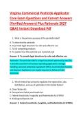 Virginia Commercial Pesticide Applicator &NewLine;Core Exam Questions and Correct Answers &NewLine;&lpar;Verified Answers&rpar; Plus Rationale 2027 &NewLine;Q&A&vert; Instant Download Pdf 