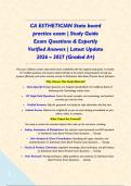 CA ESTHETICIAN State board practice exam &vert; Study Guide Exam Questions & Expertly Verified Answers &vert; Latest Update 2026 &ndash; 2027 &lpar;Graded A&plus;&rpar;&NewLine;