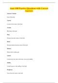 Anat 100 Practice Questions with Correct&NewLine;Answers